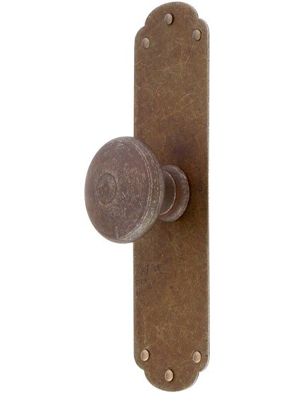 Antique-Rust Round Knob with Long Backplate.