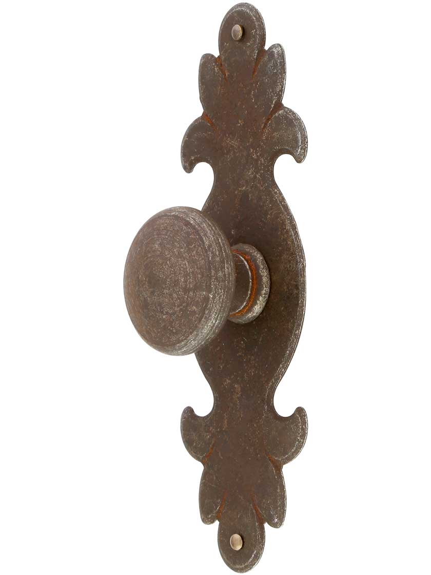 Antique-Rust Round Knob with Backplate.