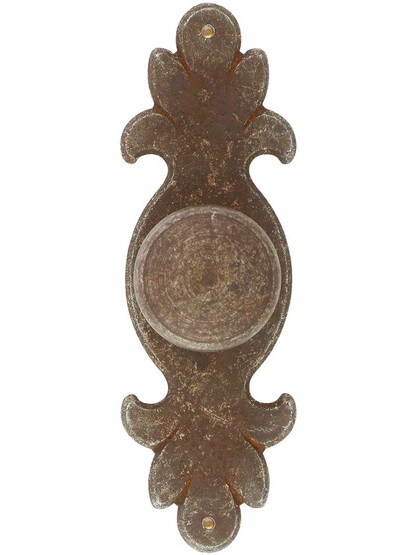 Alternate View 2 of Antique-Rust Round Knob with Backplate.