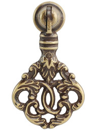 Victorian Ornate Pendant Pull - 1 5/16 inch x 2 3/16 inch.