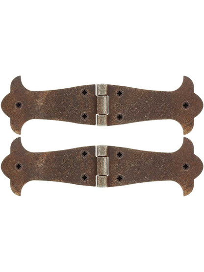 Pair of Antique-Rust Cabinet Hinges - 6 5/8-Inch x 2-Inch