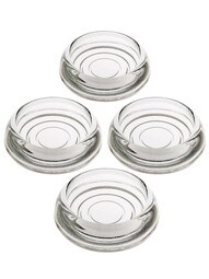 Set of 4 Glass Furniture Caster Cups - 3" Diameter