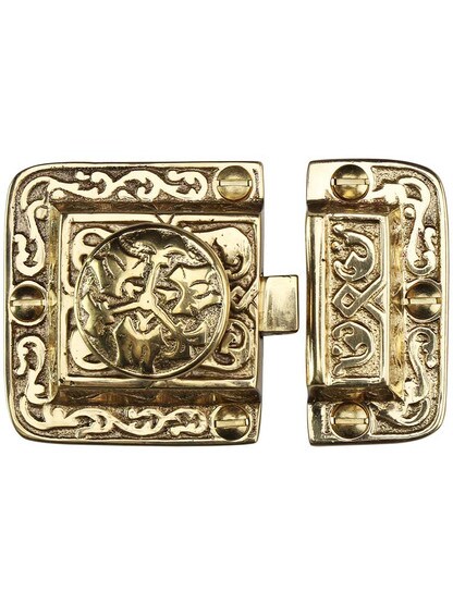 Alternate View of Cast Brass Butterfly Pattern Turn Latch.