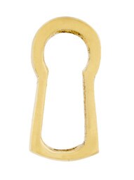 Solid-Brass Cabinet Keyhole Insert in Unlacquered Brass - 1"