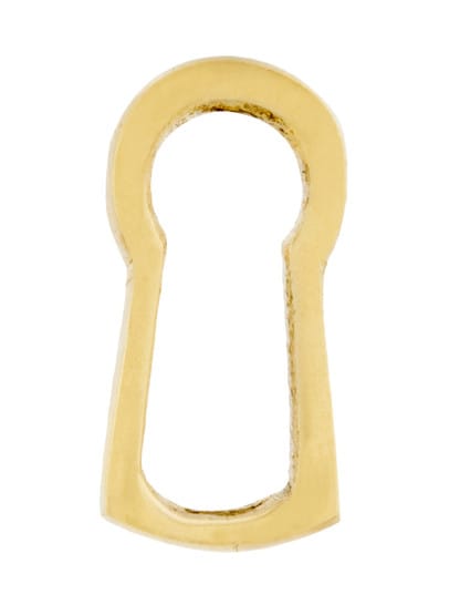 1 inch Solid Brass Cabinet Keyhole Insert in Unlacquered Brass.