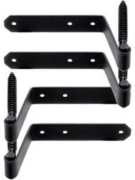 Set of 4 1/4-Inch Connecticut Style Shutter Hinges With 2 3/16-Inch Offset.