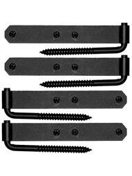 Set of 6 1/4-Inch Connecticut Style Shutter Hinges Flush Mounted.