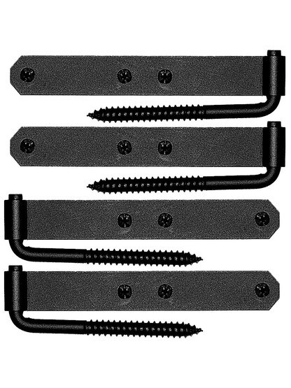 Set of 6 1/4-Inch Connecticut Style Shutter Hinges Flush Mounted.