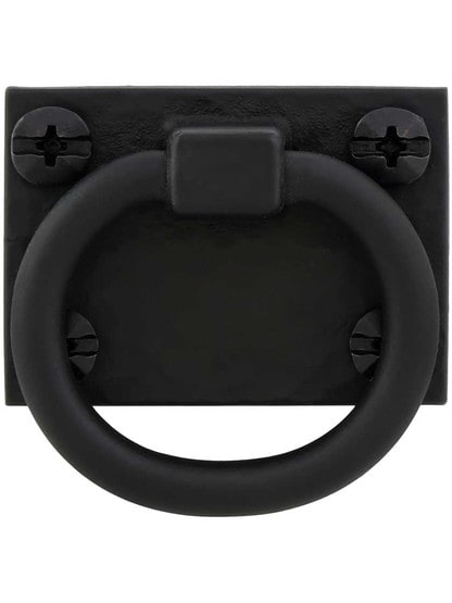 Hammered Aluminum Ring Pull with a Lacquered Black Finish
