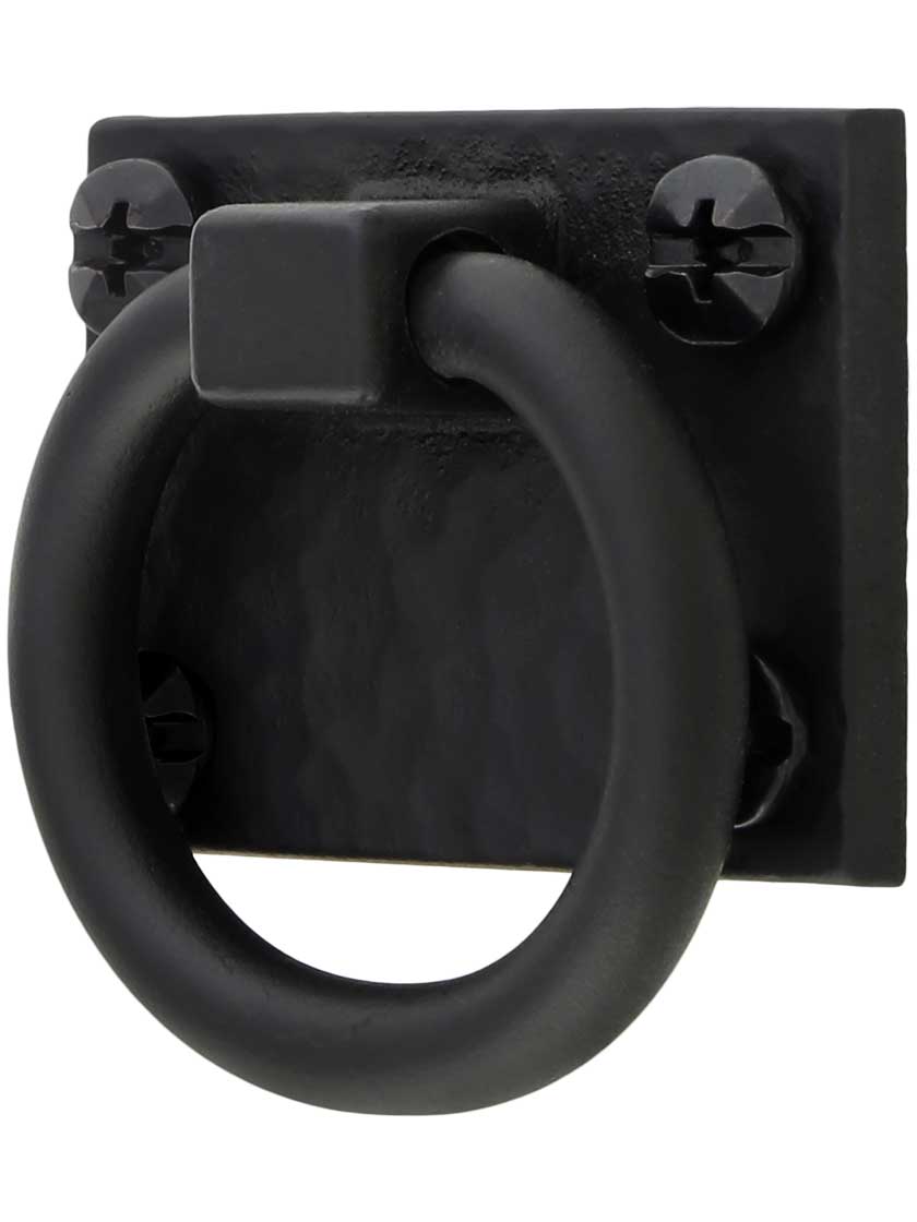 Alternate View of Hammered Aluminum Ring Pull with a Lacquered Black Finish