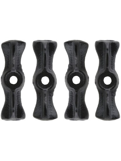 Set of 4 Long Cast-Iron Utility Turn Buttons.