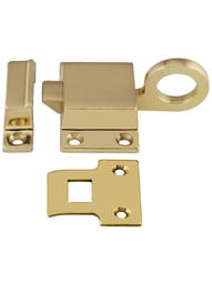 Solid-Brass Transom Window Latch with Box Strike