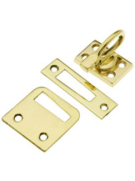 Solid Brass Casement Window Latch with Ring Handle