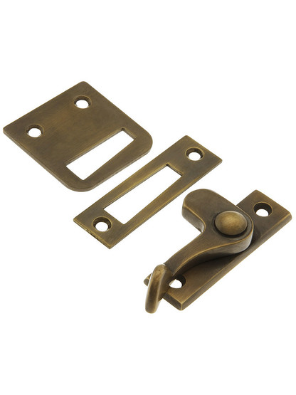 Vertical Lever Style Casement Latch - Left Hand In Antique-By-Hand Finish