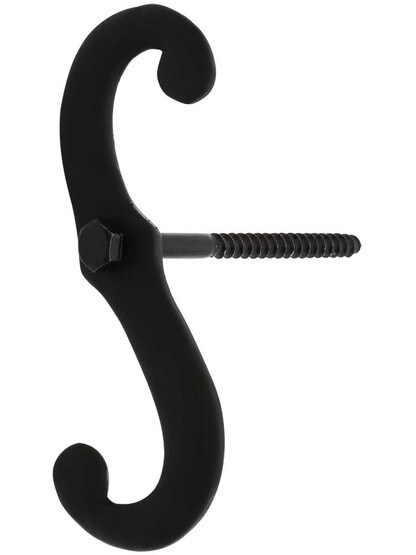 Pair of Cast Iron 6-Inch Scroll Shutter Dogs - Lag Mounted.