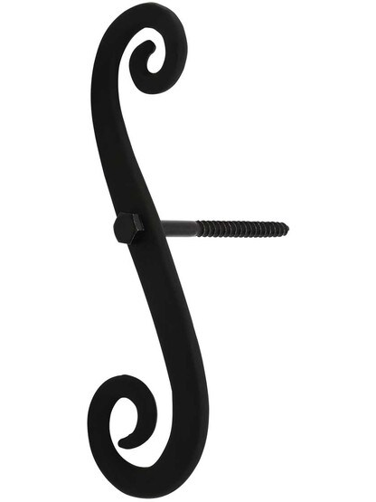Pair of Cast Iron 8-Inch Scroll Shutter Dogs - Lag Mounted.