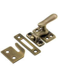 Solid Brass Casement Latch Set In Antique-By-Hand Finish
