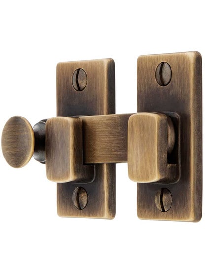 Alternate View of Plain Interior Shutter Bar in Antique-by-Hand.