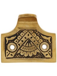 Oriental Pattern Sash Lift In Solid Cast Bronze.
