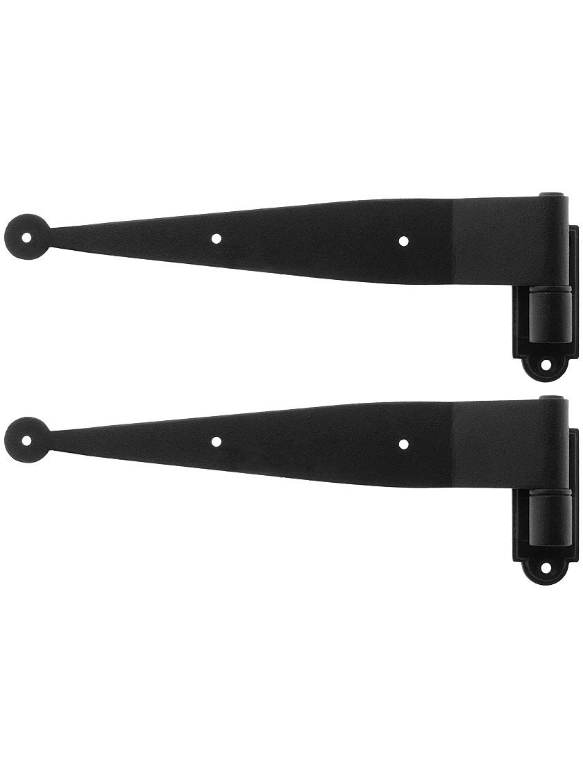 Pair of 3/4-Inch Offset Galvanized Iron Shutter Strap Hinges With Plate Pintles