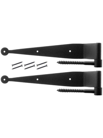 Pair of 1 1/2-Inch Offset Galvanized Iron Shutter Strap Hinges With Lag Pintles