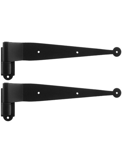 Pair of 1 1/2-Inch Offset Galvanized Iron Shutter Strap Hinges With Plate Pintles.