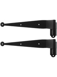 Pair of 1 1/2-Inch Offset Galvanized Iron Shutter Strap Hinges With Plate Pintles
