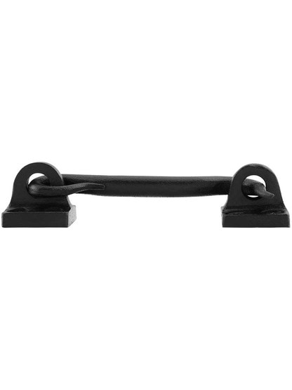 Alternate View of Galvanized Iron Hook and Eye With Black Powder-Coated Finish