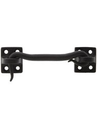 Galvanized Iron Hook & Eye With Black Powder-Coated Finish - in 4 Sizes