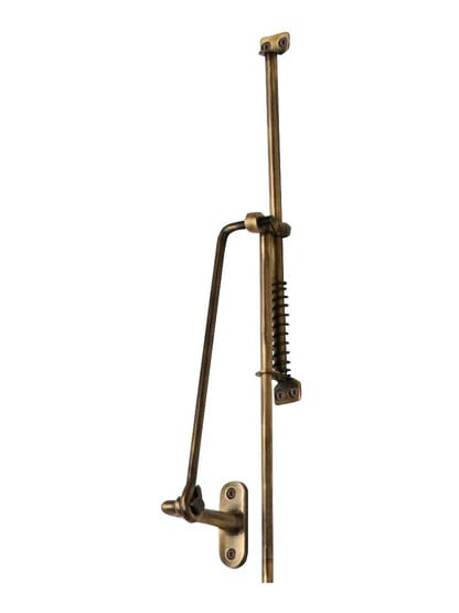 Alternate View of Solid Brass Transom Operator in Antique By Hand Finish