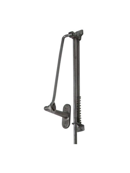 Alternate View of Antique Iron Transom Operator.