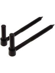 Pair of 6 inch Galvanized Steel Lag pintles - 1/2 inch Diameter