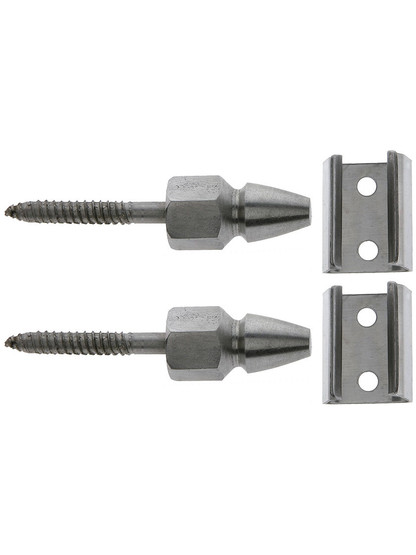 Pair of Stainless Steel Bullet Shutter Catches With Natural Steel Finish