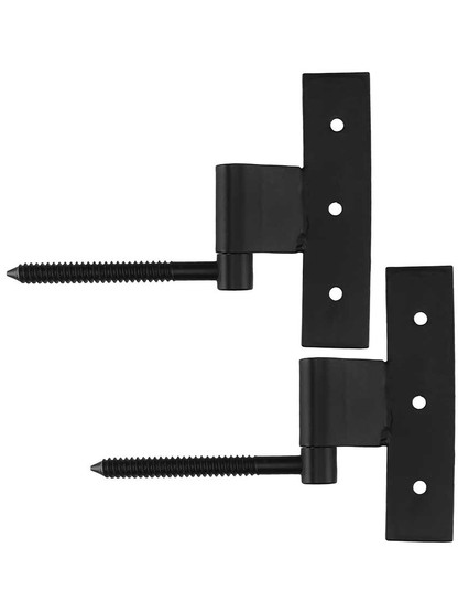 Pair of Stainless-Steel Middle Hinges with Lag Pintles - 1/2 inch Offset.