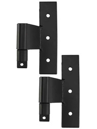Pair of Suffolk Style Stainless-Steel Middle Hinges with Narrow Plate Pintles - 1 3/4 inch Offset.