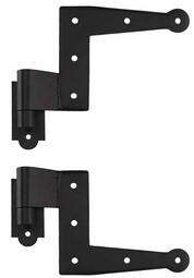 Pair of Stainless-Steel L Hinges with Plate Pintles - 1 3/4 inch Offset.