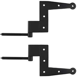Pair of Galvanized-Steel "L" Hinges with Lag Pintles - No Offset