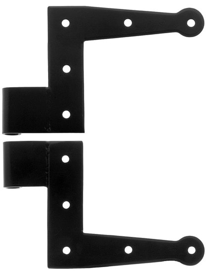 Pair of Galvanized Steel Suffolk L Hinge Straps With No Offset