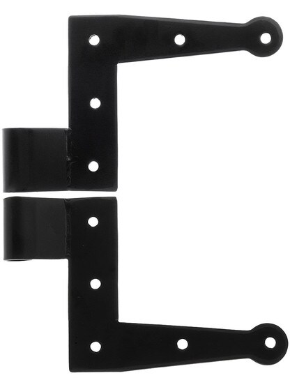 Pair of Galvanized Steel Suffolk L Hinge Straps With 1/2 inch Offset
