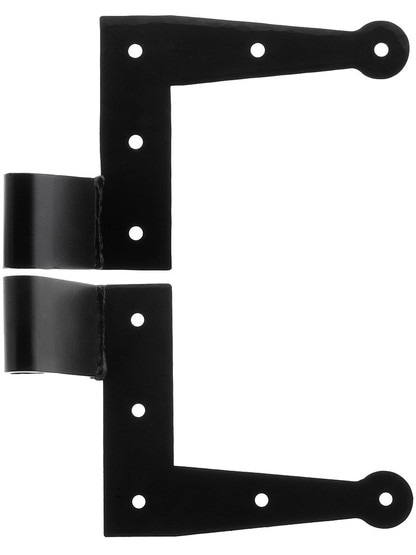 Pair of Galvanized Steel Suffolk L Hinge Straps With 1 3/4 inch Offset
