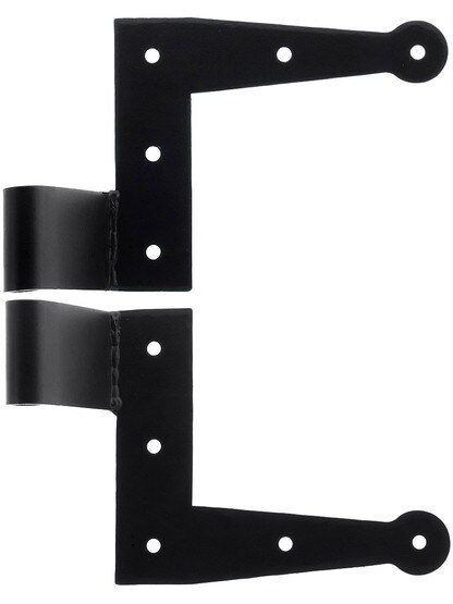 Pair of Galvanized Steel Suffolk L Hinge Straps With 2 1/4'' Offset