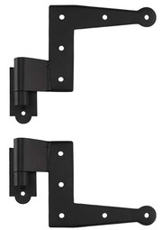 Pair of Suffolk Style Stainless-Steel "L" Hinges with Plate Pintles - 3/4" Offset