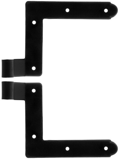 Pair of Galvanized Steel New York L Hinge Straps With 1 1/4 inch Offset