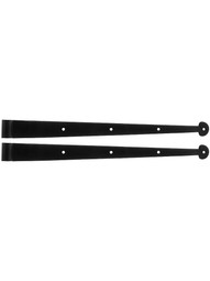 Pair of 18-Inch Galvanized Steel Suffolk Style Hinge Straps With 1-Inch Offset