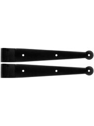 Pair of 12 inch Stainless Steel Suffolk Style Hinge Straps With 1/2'' Offset