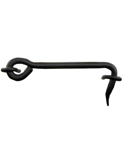 4" Forged Stainless Steel Hook & Eye With Black Powder-Coated Finish