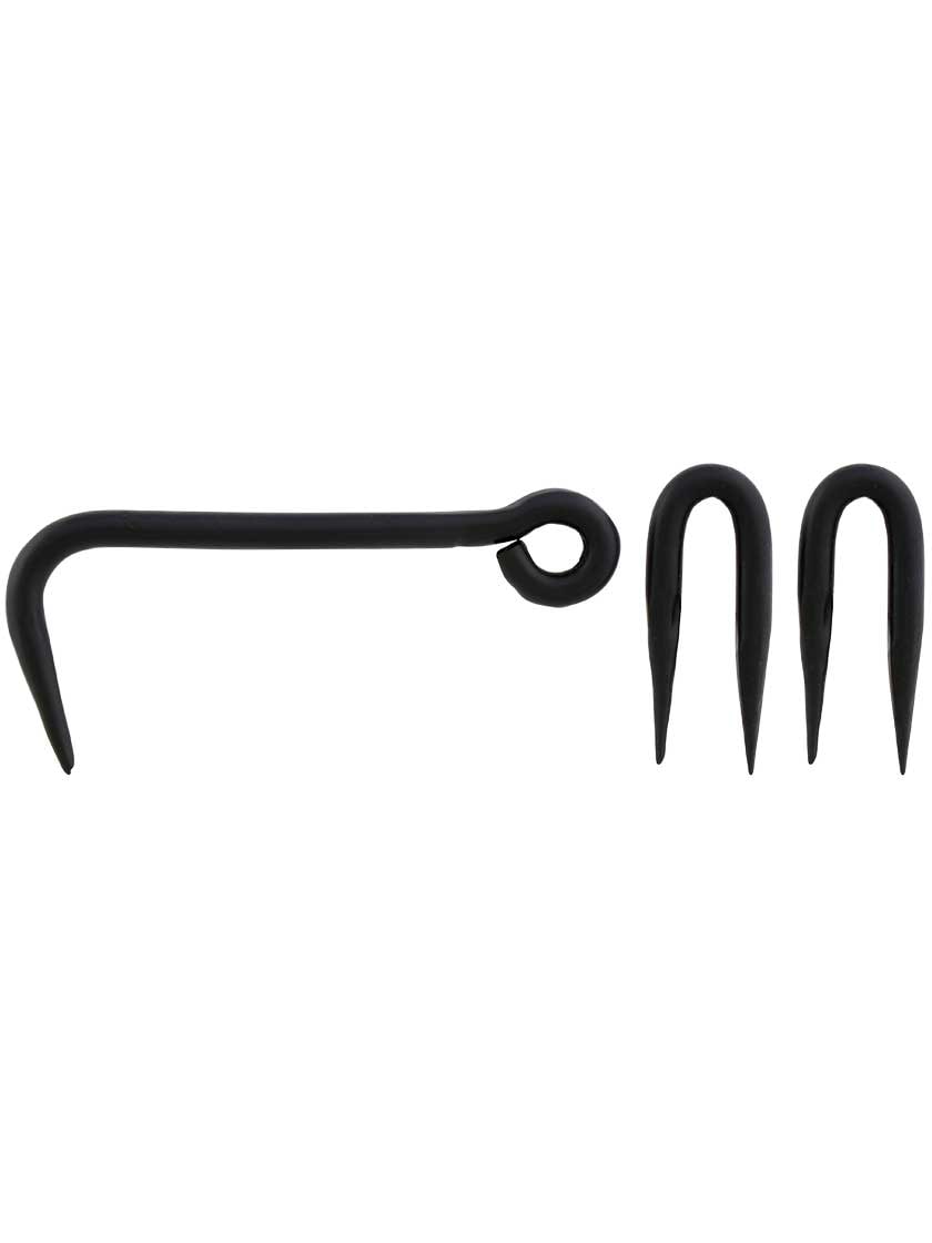 Alternate View of 4 inch Forged Stainless Steel Hook and Eye With Black Powder-Coated Finish