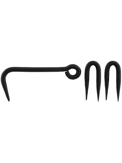 Alternate View of 4 inch Forged Stainless Steel Hook and Eye With Black Powder-Coated Finish