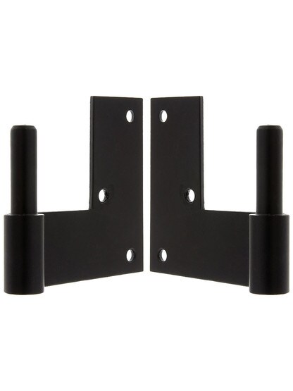 Pair of 1/2 inch Diameter Galvanized Steel Jamb Mounting Pintles With 2 1/4 inch Offset