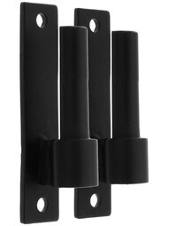 Pair of 1/2" Diameter Stainless Steel Narrow Plate Pintles With 3/4" Offset